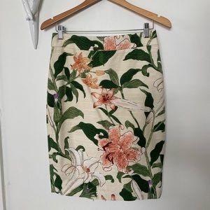 Ann Taylor Garden Pencil Skirt Cotton